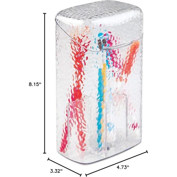 iDesign 53450 Rain Toothbrush Holder Clear, 3-Compartment Organizer with Lid - Picture 6 of 6